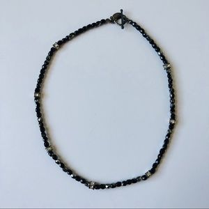 Carolee black iridescent beaded necklace